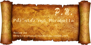 Pöstényi Mirabella névjegykártya